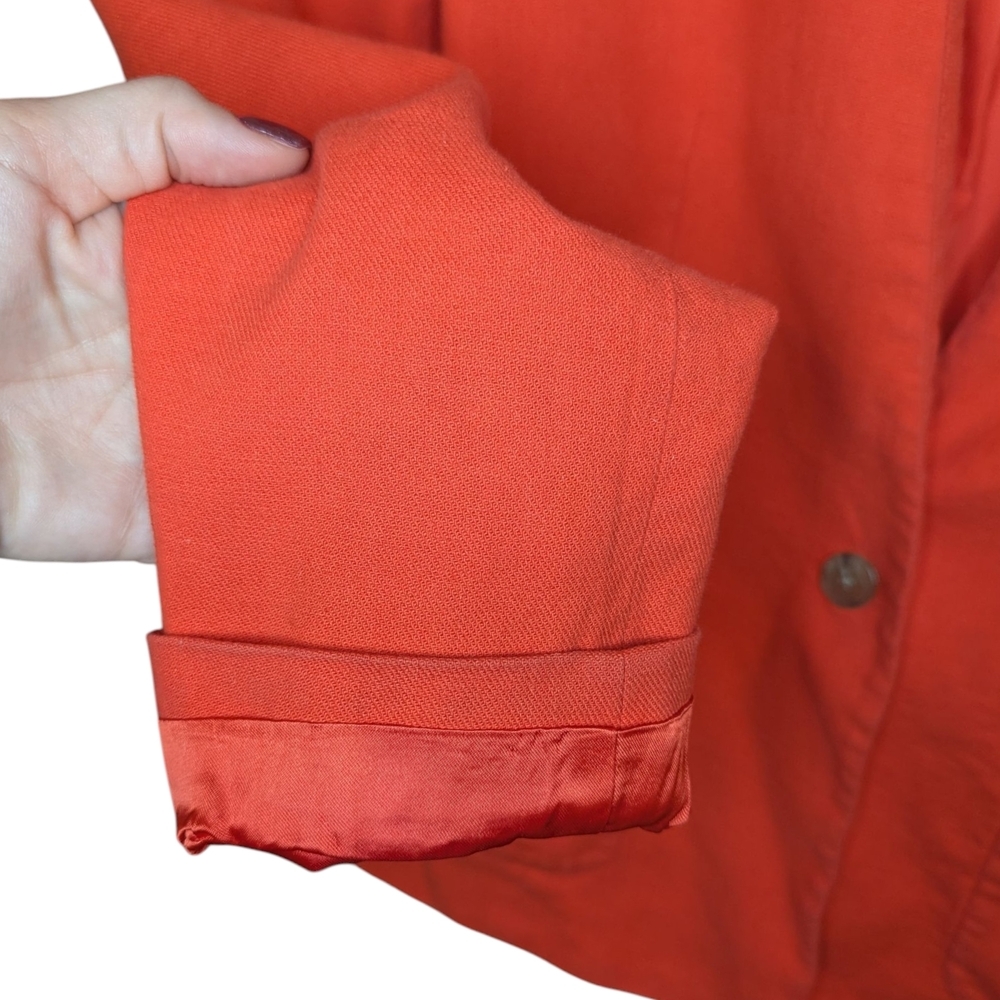 Banana Republic Blazer Size 12 Coral Linen Blend Tailored One Button Workwear - Picture 8 of 13
